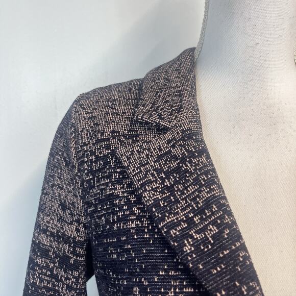 Donna Degnan Blazer Jacket Women's Size 10 Pink Navy Blue Zip Front Stretch - Picture 4 of 9